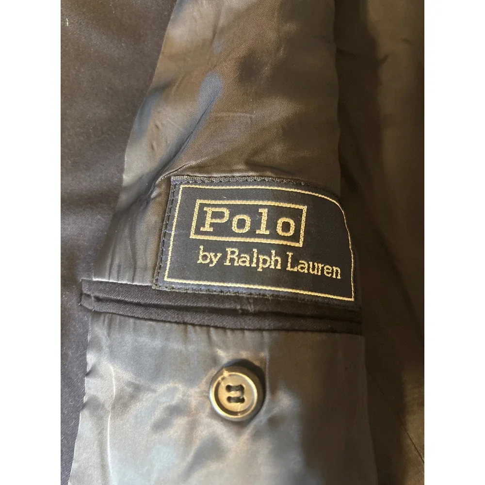 Polo Ralph Lauren Blazer Mens 42L Navy Blue  Gold‎ Crest Buttons USA